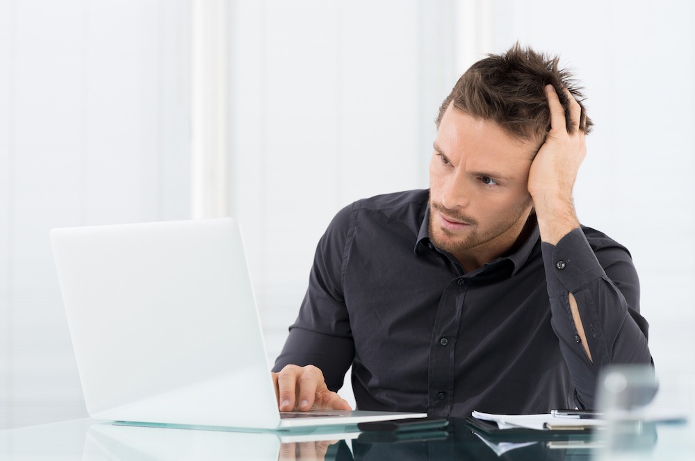 stressed and worried businessman